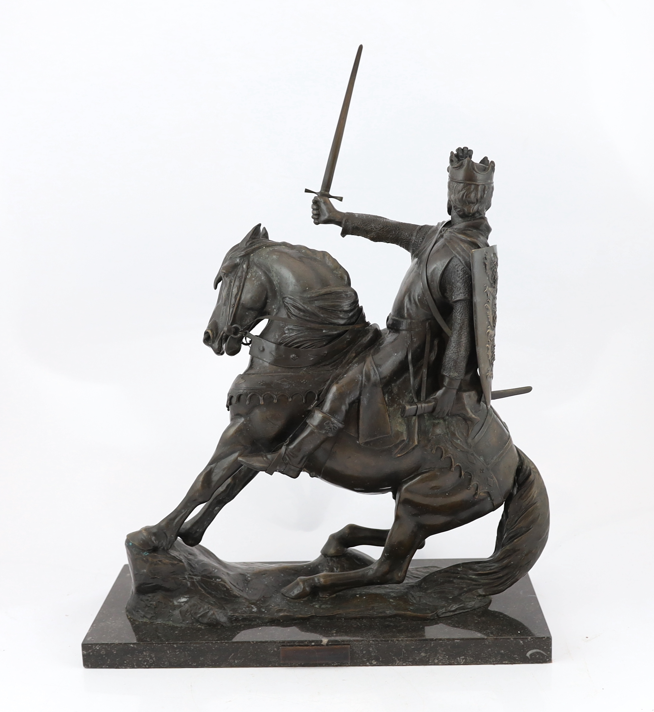 Bernard Winskill (d.1980), a Royal Worcester foundry bronze equestrian group Richard Coeur de Lion